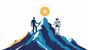 The Future AI Leadership Framework emphasizes collaboration between humans and AI.