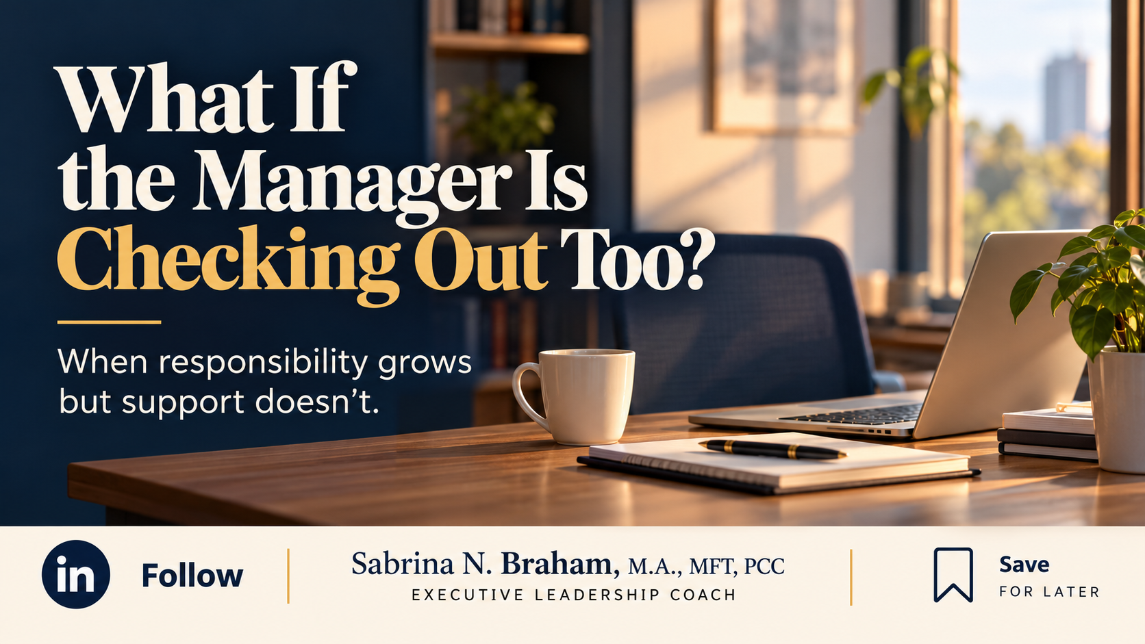 What if the manager is checking out too? Signs of manager burnout when responsibility grows but support doesn't